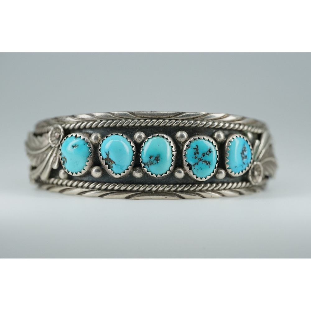 Sarah Curley SC Navajo Native American Indian Sterling Silver Turqoiuse Bracelet